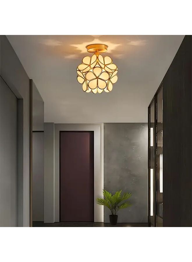 ضوء السقف الذهبي الحديث البسيط على الطراز الاسكندنافي بتصميم البتلة المطفأة E26 E27 - Image 1